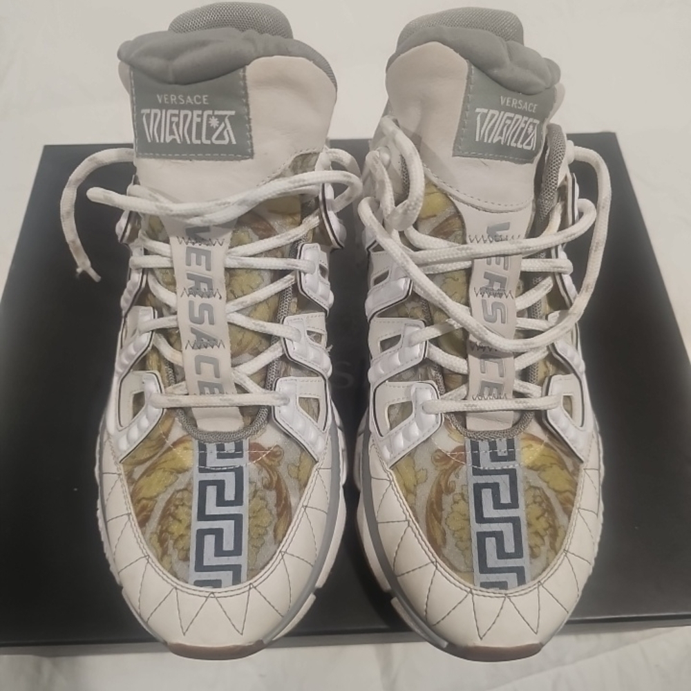 Versace White and Gray Sneakers